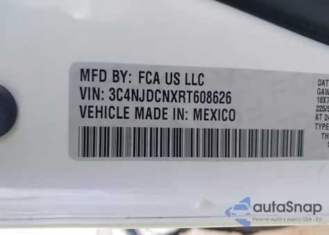 2024 Jeep Compass Limited из США, поврежденный, VIN 3C4NJDCNXRT608626